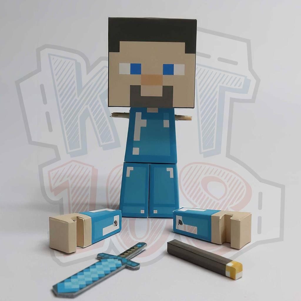 Mô hình giấy Diamond Armor Steve – Minecraft