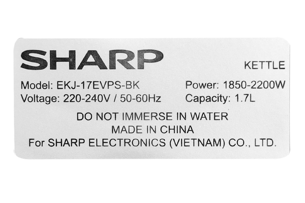 Ấm đun siêu tốc Sharp 1.7 lít EKJ-17EVPS-BK - Hàng chính hãng