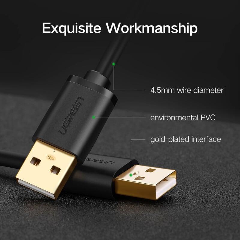 Ugreen UG30130US102TK 0.25M màu Trắng Cáp 2 đầu USB 2.0 vỏ nhựa PVC - HÀNG CHÍNH HÃNG