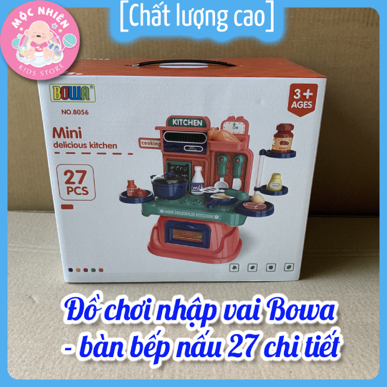 Đồ chơi nhập vai Bowa 8056 - Bàn nhà bếp 27 chi tiết dành cho bé gái, bé trai trên 2 tuổi