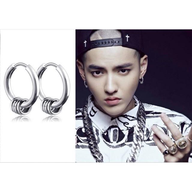 Khuyên Tai Nam inox 316L Phong Cách Sỏ Lỗ, Kẹp