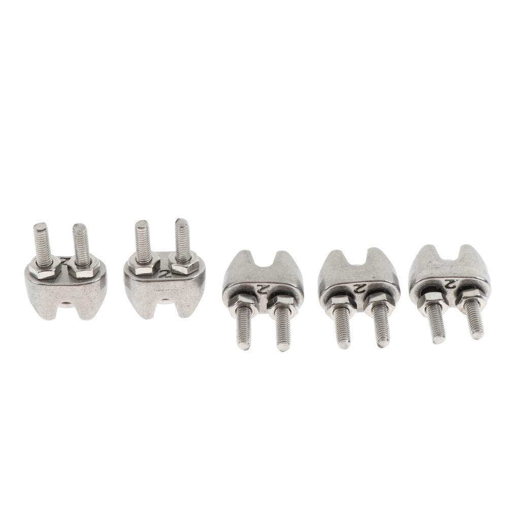 5pcs/lot 304 Stainless Steel Saddle Clamps Cable Wire Rope Clip Fasteners M3/M4/M5/M6 2mm/3mm/4mm/5mm/6mm/8mm