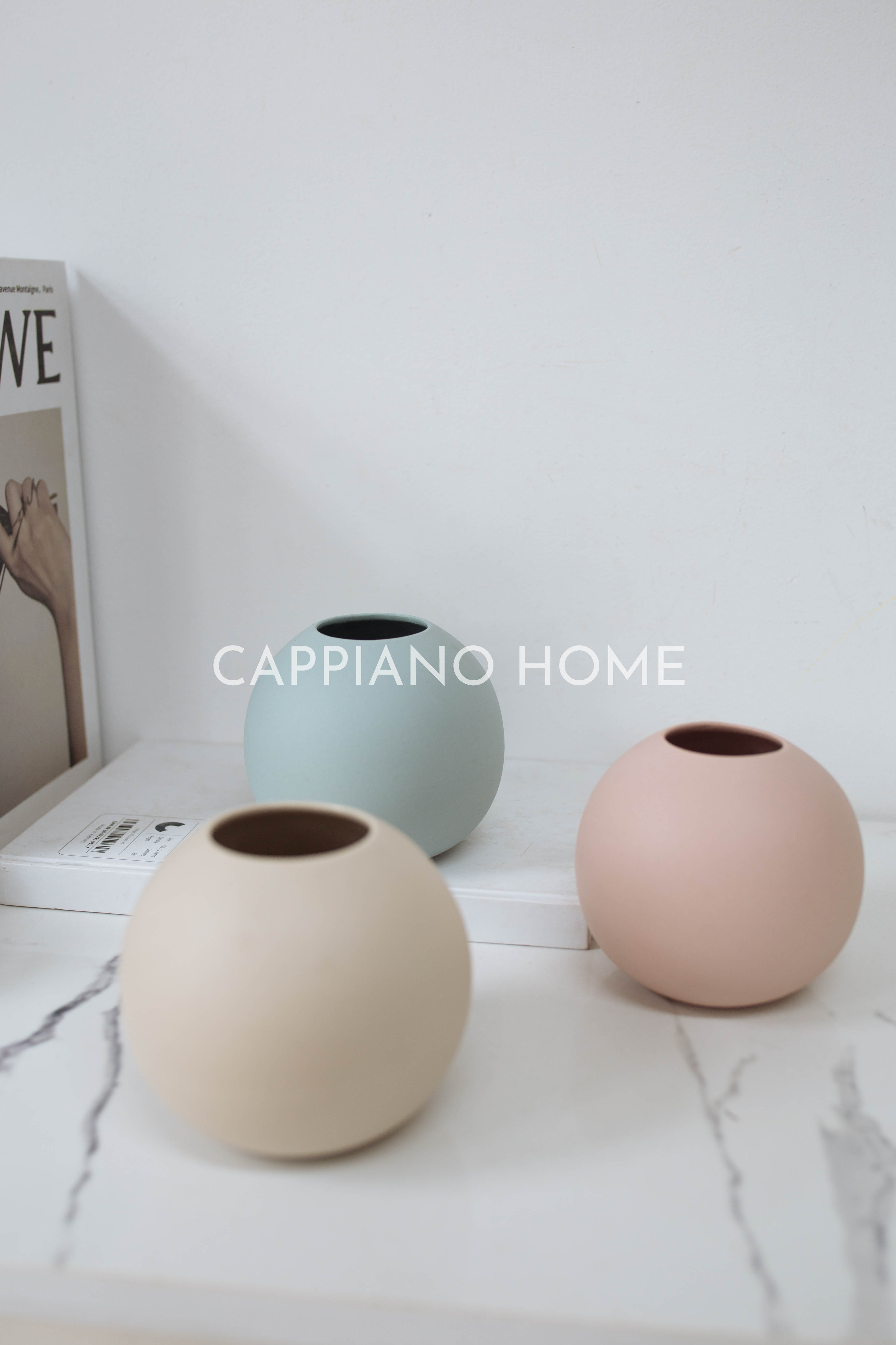 Lọ hoa mini hình tròn, bình hoa trang trí tiện lợi | Cappiano home