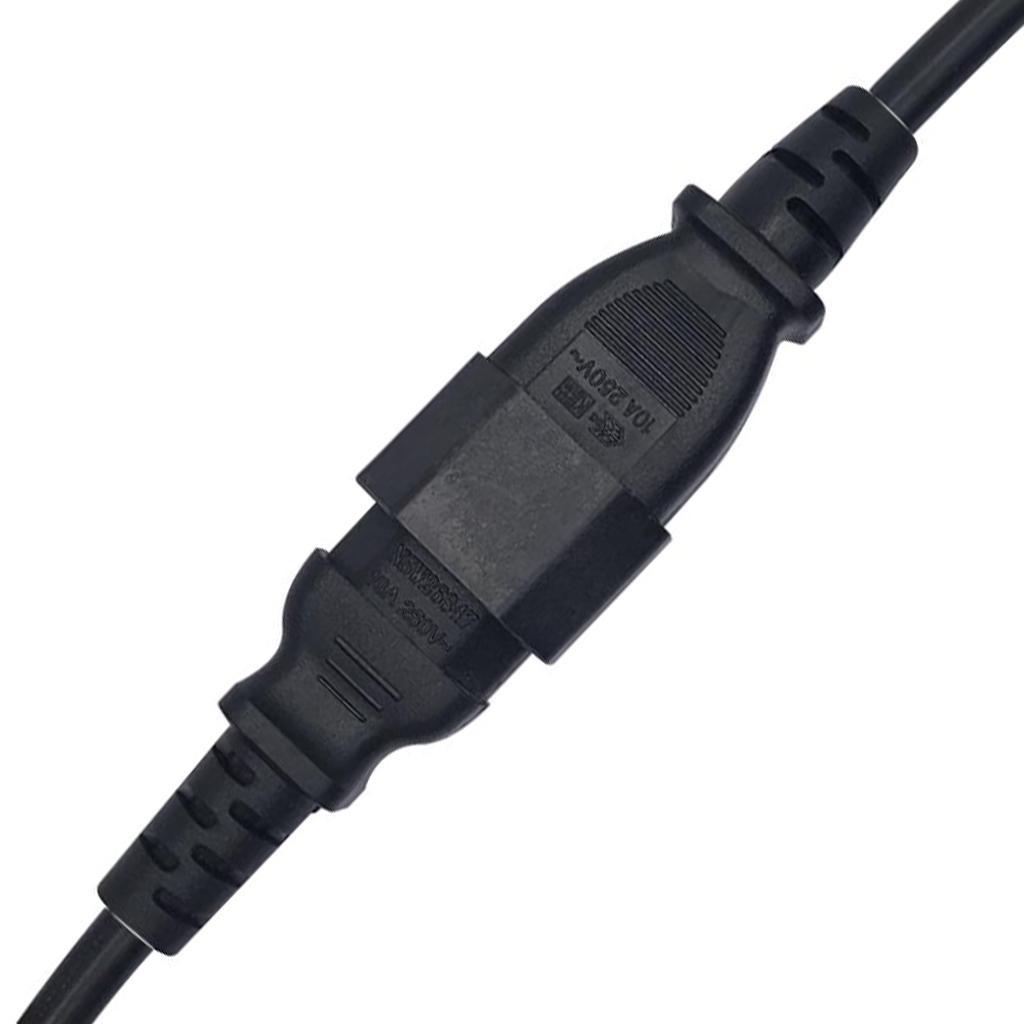 Power Extension Cable IEC 320 C14 to C15 Plug Black 1.5M For PC Computer UPS