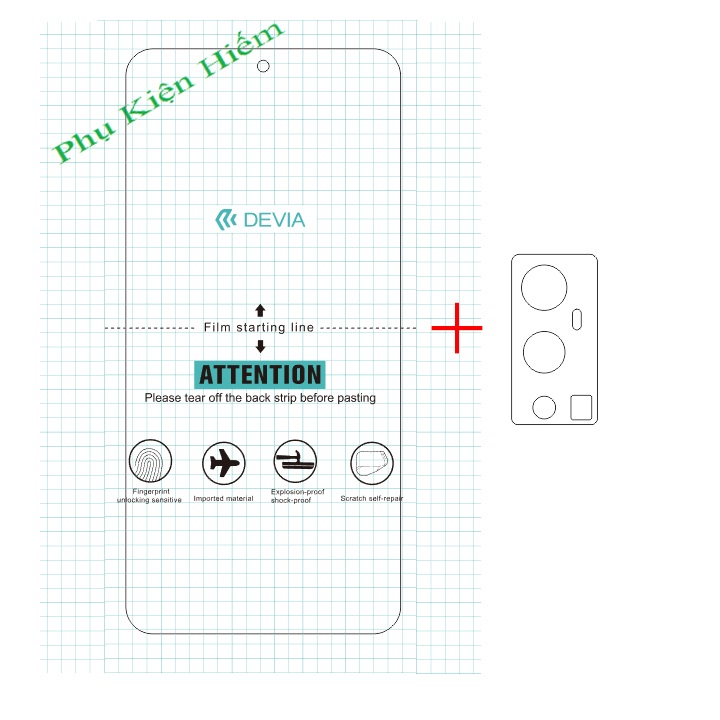 Dán dẻo PPF dành cho Vivo X60 Pro Plus mặt trước và cường lực camera - Hàng nhập khẩu Devia