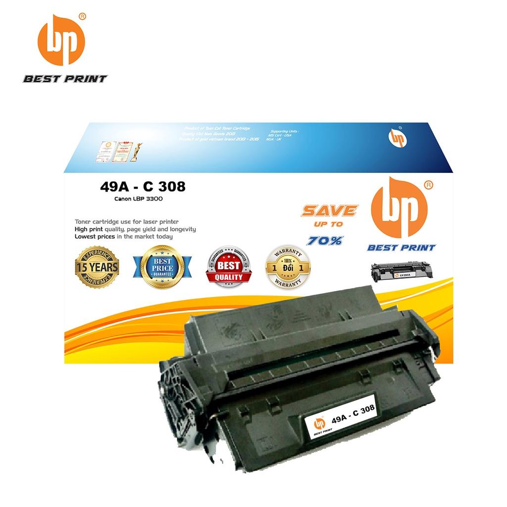 Hộp mực in BEST PRINT 49A - C 308 dùng cho máy in Canon LBP 3300 1005 - HÀNG CHÍNH HÃNG