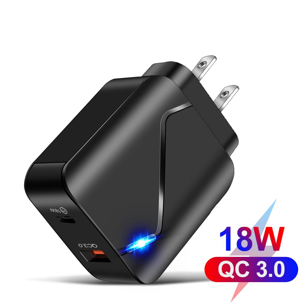 Củ sạc nhanh 18W 2 cổng sạc, Thiết kế nhỏ gọn, kích thước nhỏ và trọng lượng nhẹ