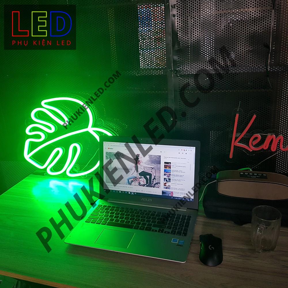 Đèn Led Neon Hình Chiếc Lá Màu Xanh - Tropical Leaf LED Neon Sign, Đèn Led Neon Trang Trí