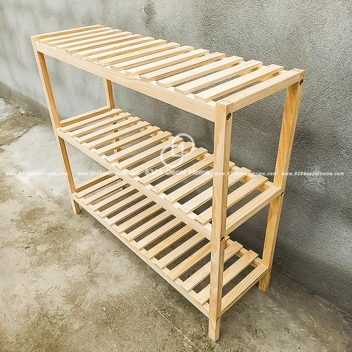 Kệ giày dép gỗ 3 tầng, 2 tầng đa năng - Chất liệu gỗ thông - Nhiều Size