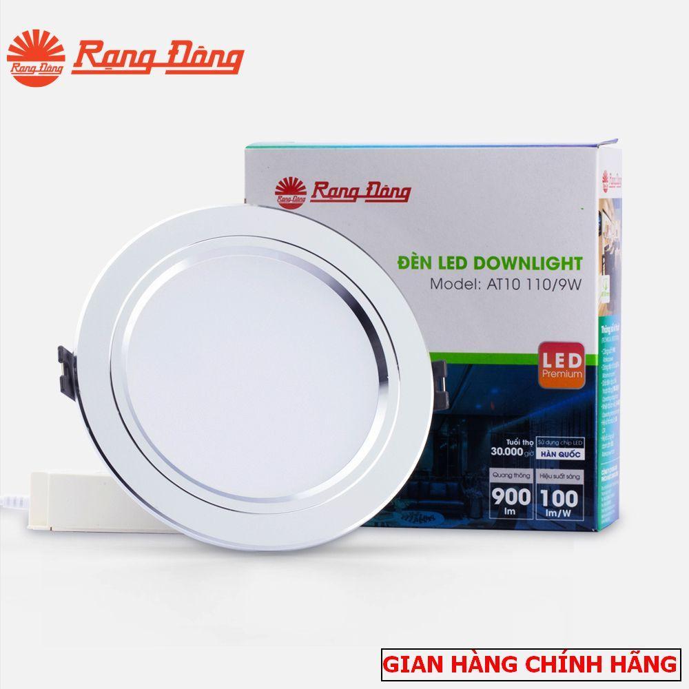 Đèn LED Downlight RẠNG ĐÔNG viền vàng, viền bạc cao cấp AT10