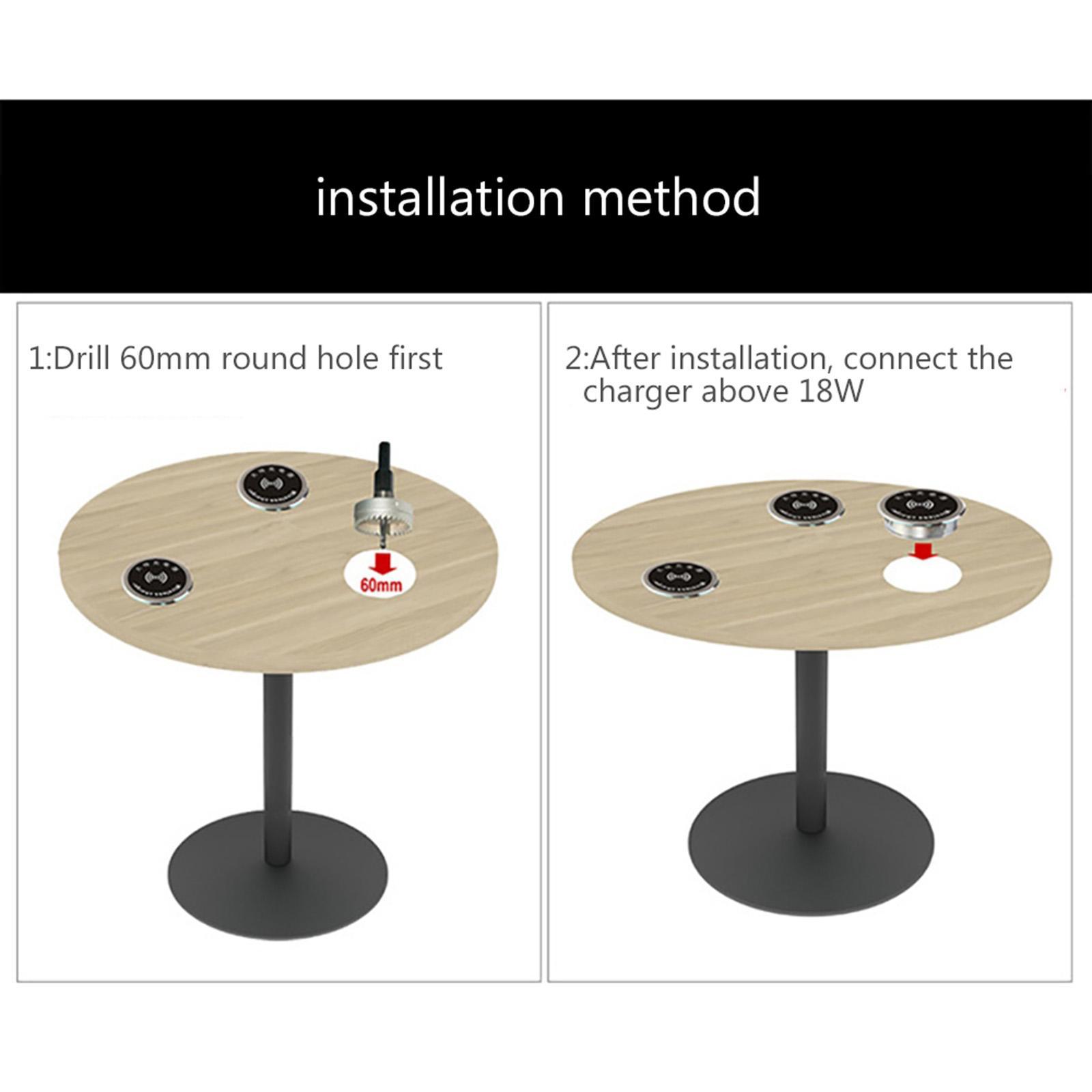 Desktop Embedded Wireless Charger with 2 USB Charging Port Quick Charger 5W