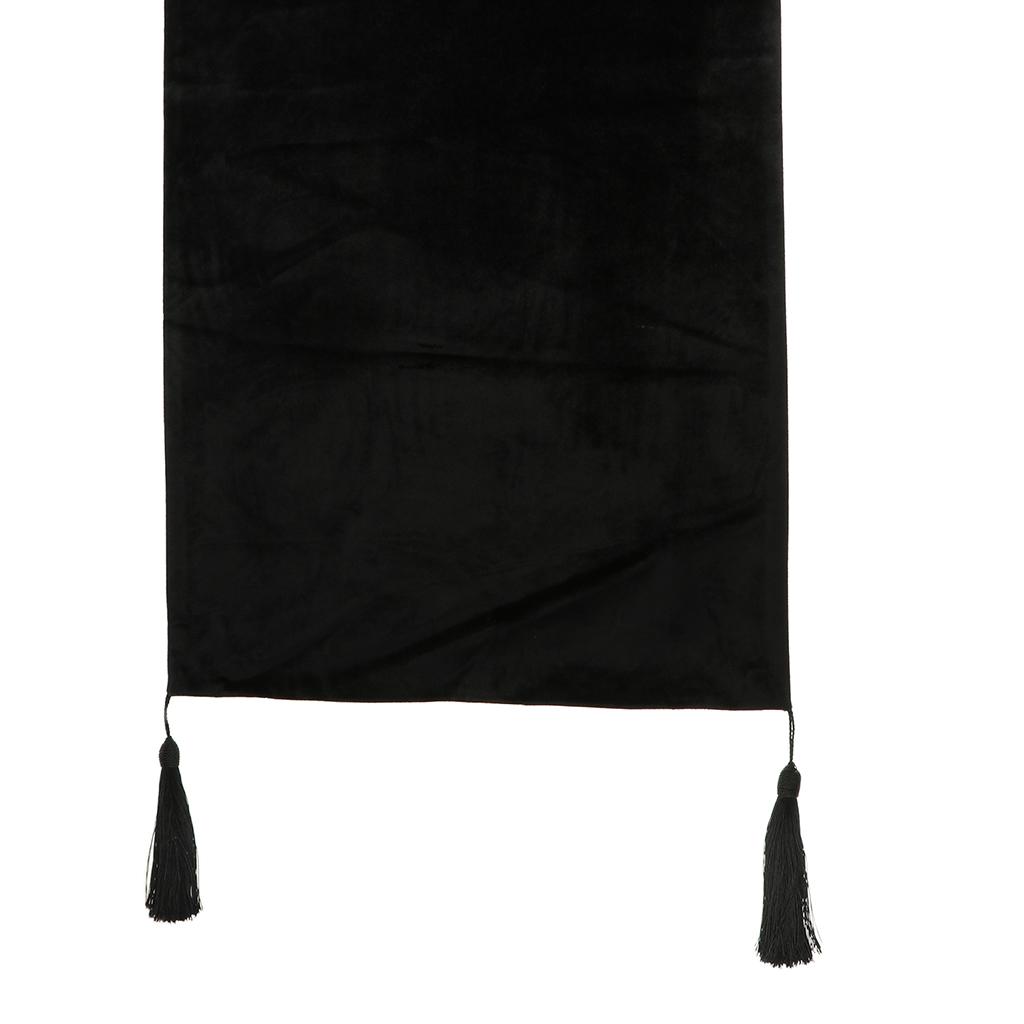 No Fading Modern Bed Runner Bedding Scarf Black Protection for 180cm Bed