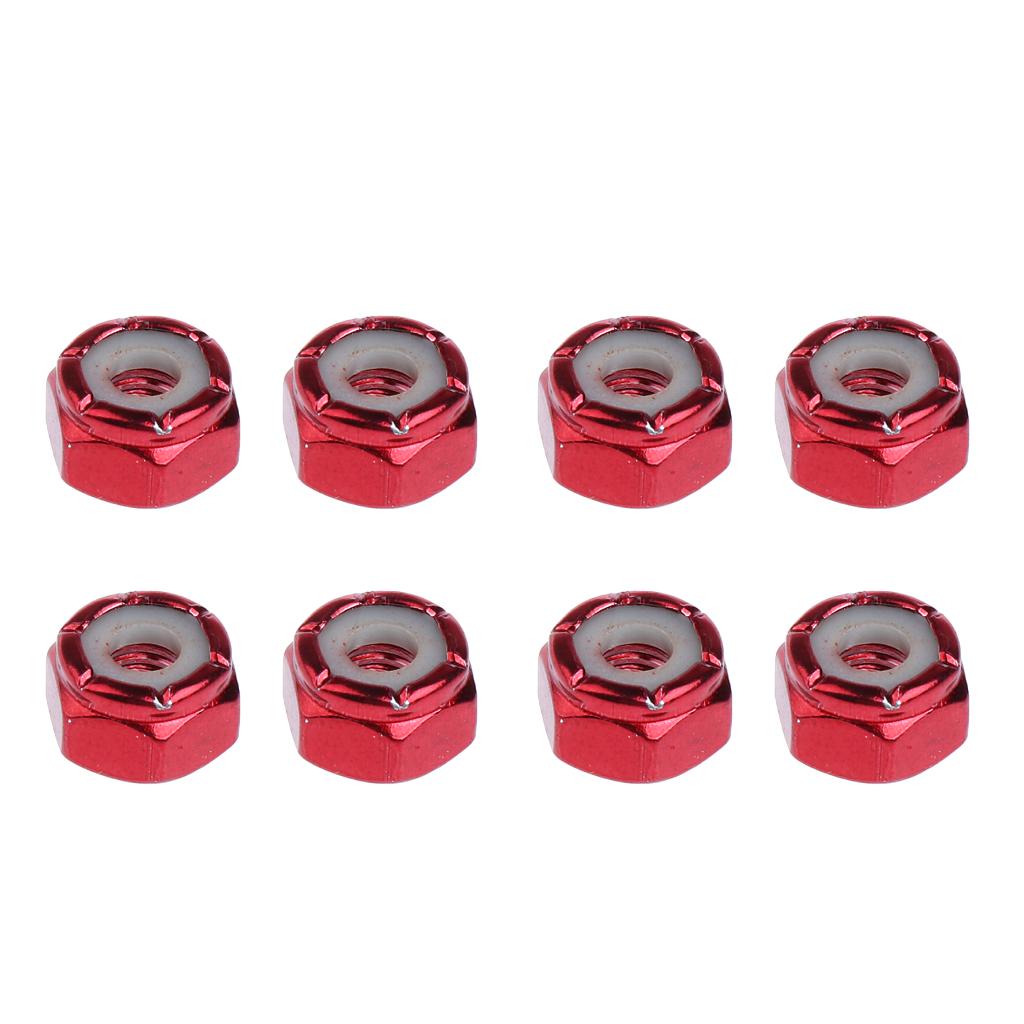 2x8pcs Replacement Skateboard Truck Hardware Set Longboard Screws Bolts Red
