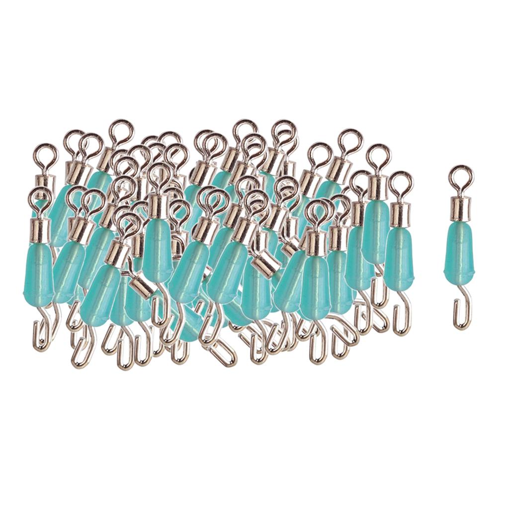 100pcs Fishing Sub-line Link Connectors Quick Change Rolling Swivels Clips