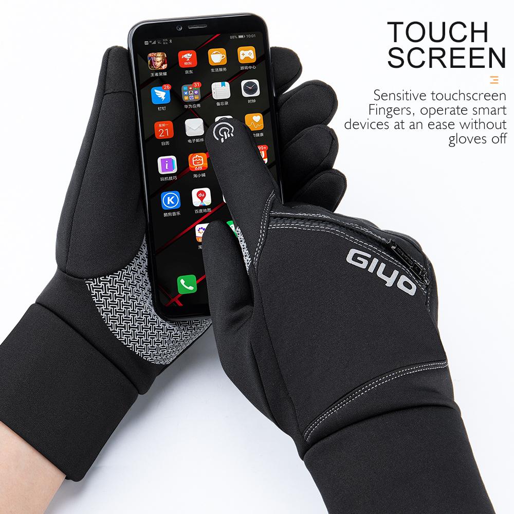Bơm Giyo Nhiệt Nỉ Mùa Đông Găng Tay Phượt Full Ngón Tay Xe Đạp Thể Thao Ngoài Trời Găng Tay Hở Ngón MTB Xe Đạp Đường Bộ Full Tay Màn Hình Cảm Ứng Găng Tay