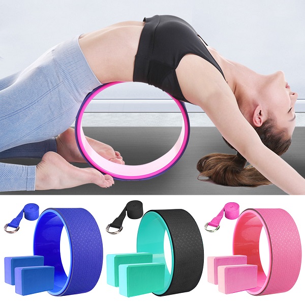 Combo Vòng yoga 33cm +2 gối yoga+1 Dây tập 1,83m Tiện Dụng (Bản Tiêu Chuẩn)