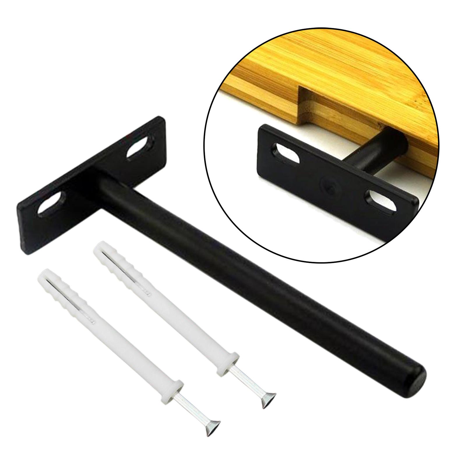 2xFLOATING SHELF BRACKETS SCREW WALL SHELVES SUPPORT HOLDER 12.4x6.2x2cm