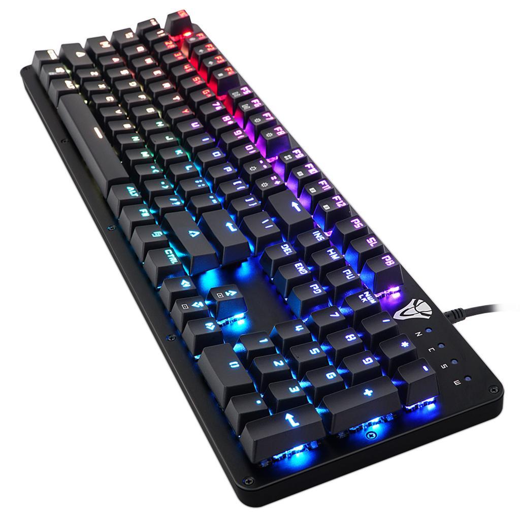 Gaming Keyboard 104 Key RGB Backlit Mechanical Game Keyboard Waterproof