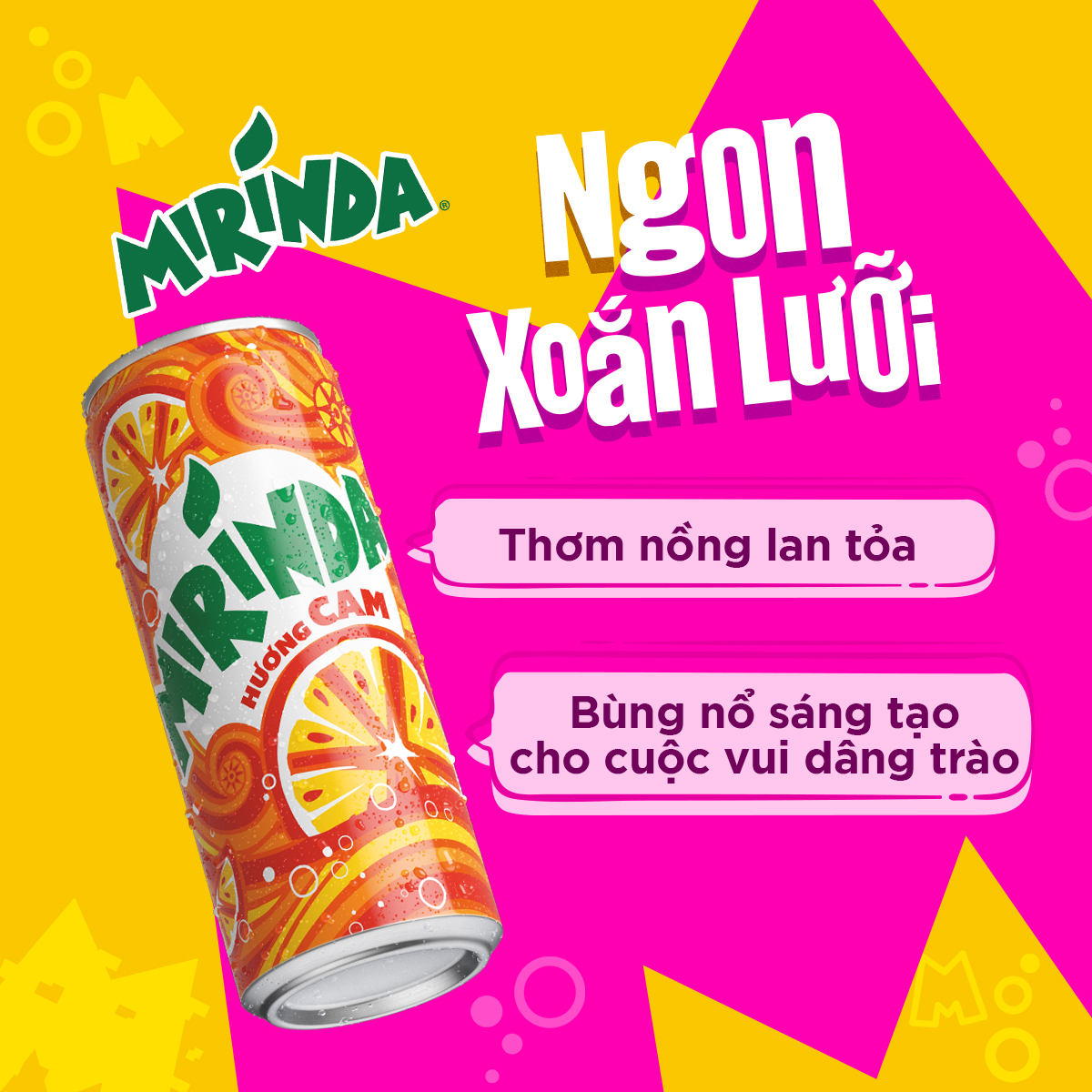 Lốc 6 Lon Nước Ngọt Có Gaz Mirinda Cam