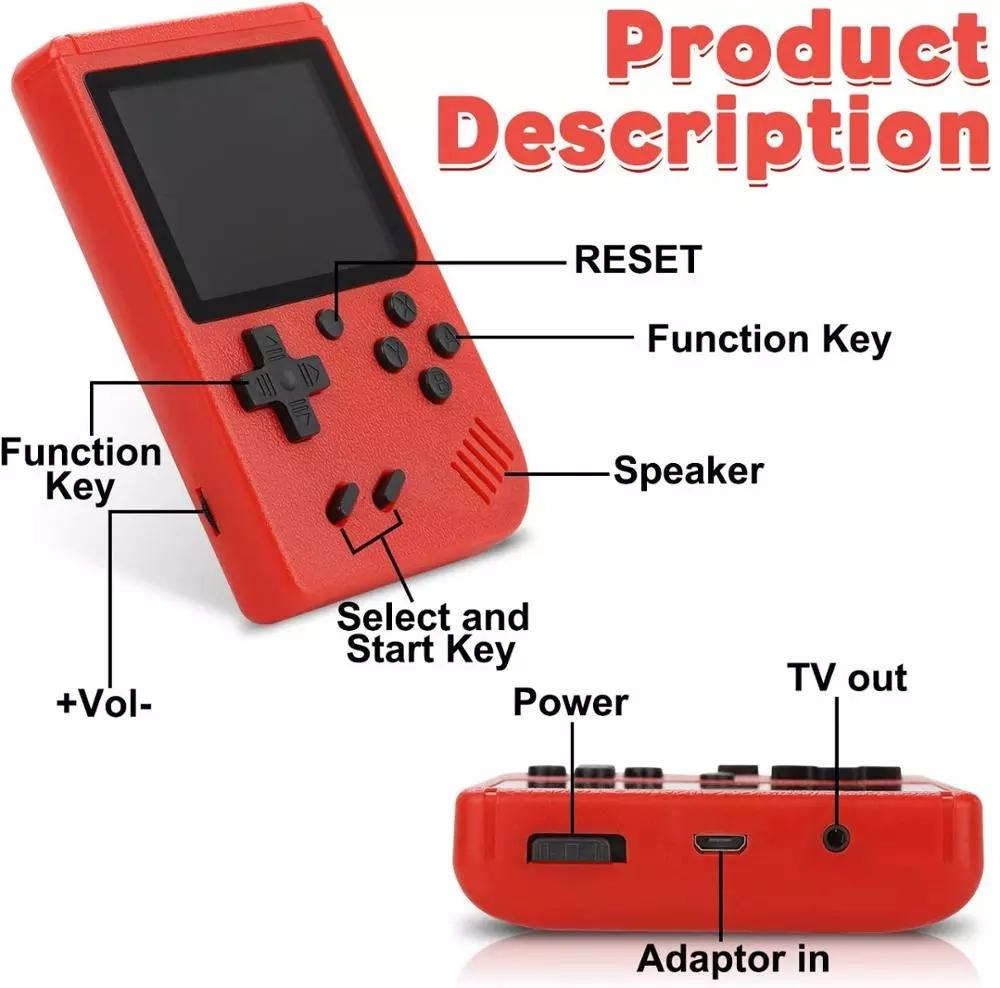 Máy điều khiển trò chơi video cầm tay mini cầm tay retro di động 8 bit 3,0 inch LCD Trò chơi màu trẻ em Người chơi tích hợp 400 Trò chơi Màu sắc: Màu đỏ