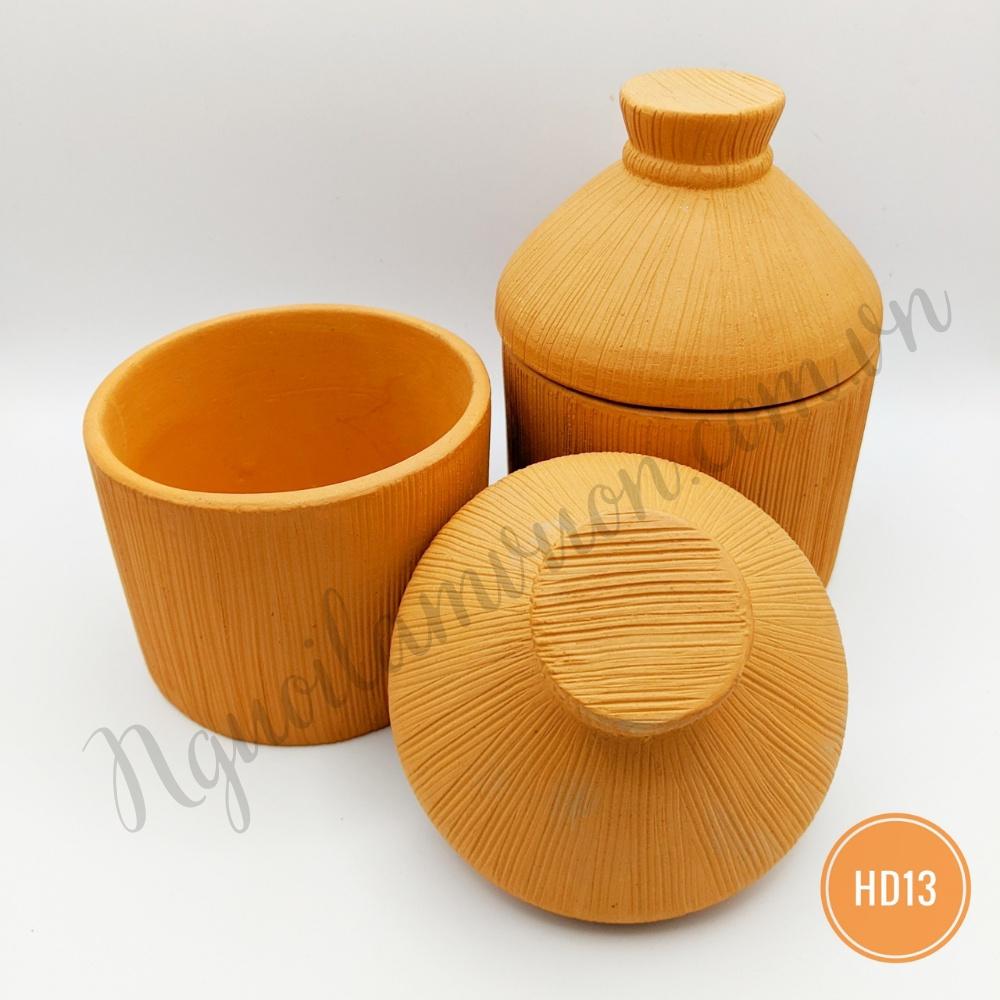 Hũ đất nung trang trí có nắp xinh xắn