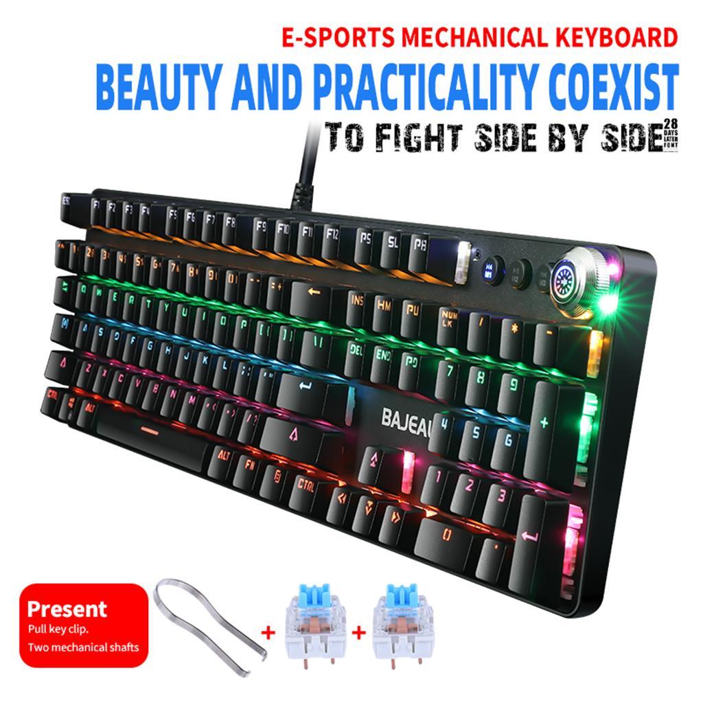 Desktop Essential Wired Mechanical Gaming Keyboard Green Switches 104 Keys