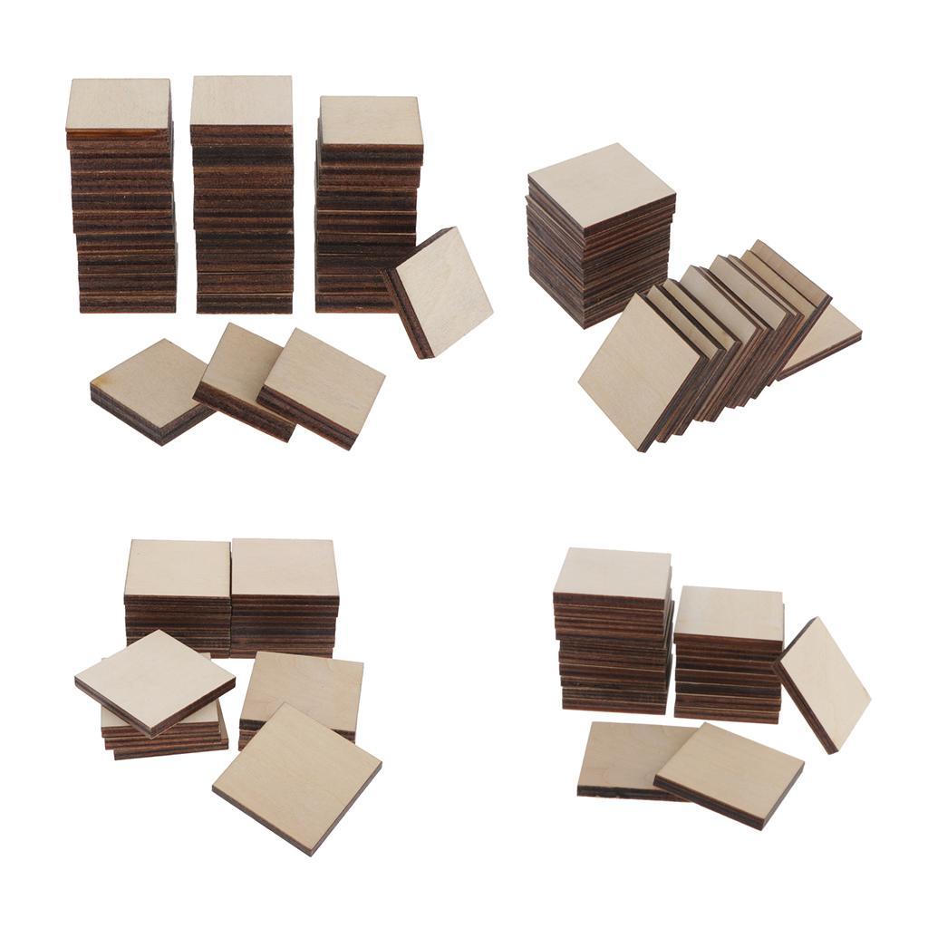 Square Unfinished Wood Pieces Blank Plaque DIY Craft