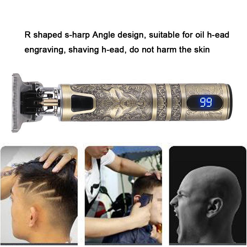 Tông đơ cắt tóc chuyên nghiệp sạc USB, màn hình hiển thị dung lượng pin