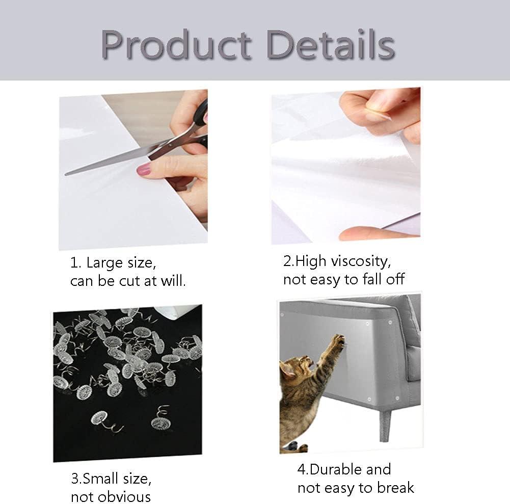 Cat Scratch Protector, 8 Miếng Dán Bảo Vệ Chống Trầy Xước Tự Dính Trong Suốt Với 32 Ốc Vít, Bảo Vệ Đồ Nội Thất Cho Ghế Sofa, Thảm, Cửa, Mặt Bàn - 30*40cm