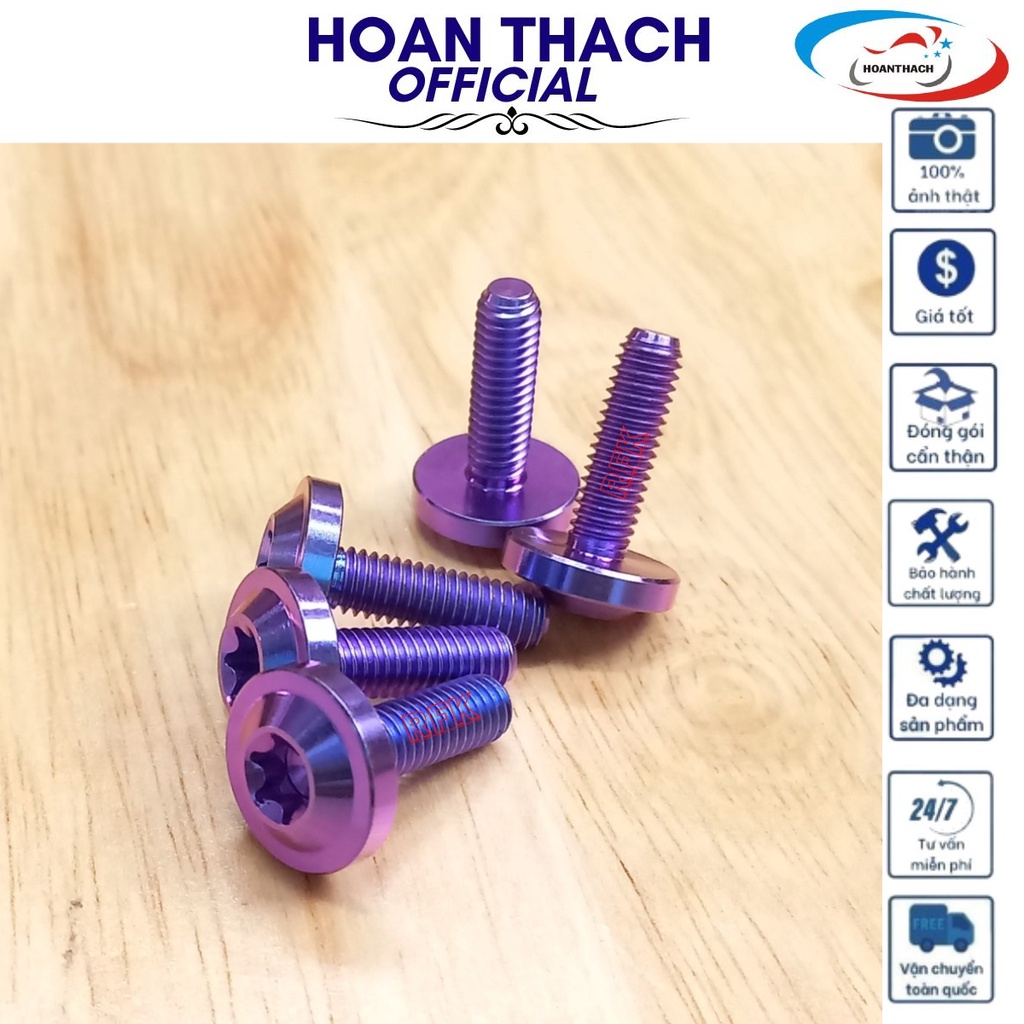 Ốc Gr5 Titan Đầu Dù 6L20 Tím Dùng cho nhiều dòng xe SP010347 (giá 1 con)