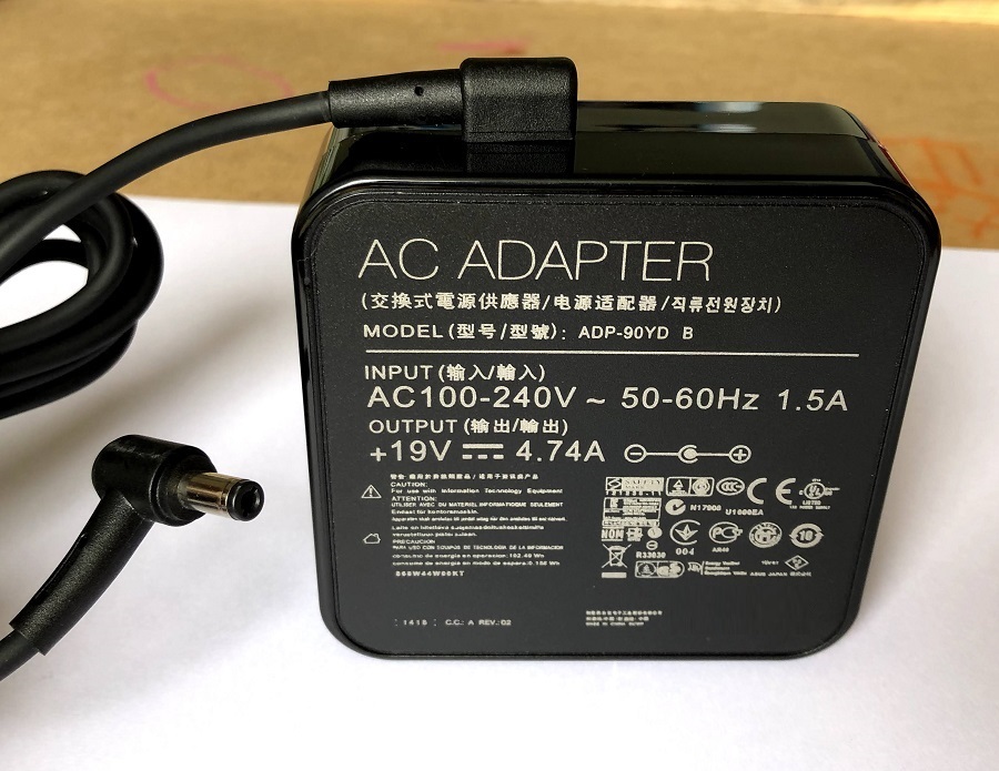 Adapter Nguồn Sạc 90W Vuông Dành Cho Laptop Asus 19V 4.74A Đầu Cắm 5,5mm