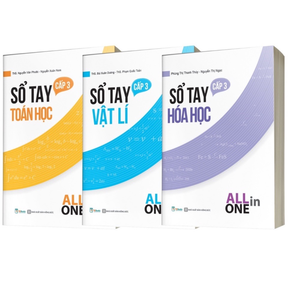 Sách - Combo Sổ tay kiến thức môn Toán Lý Hóa cấp 3 - All in one