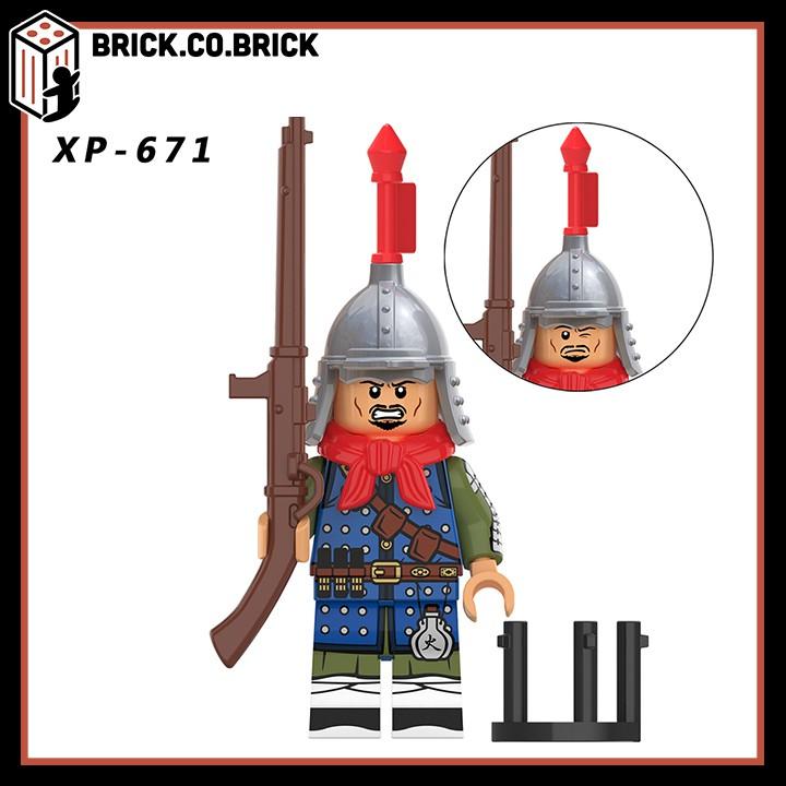 Nhân vật Đồ Chơi Lắp Ráp Lính Quân đội nhà Minh Minifig Trung cổ kèm Phụ kiện Ming Dynasty KT1090