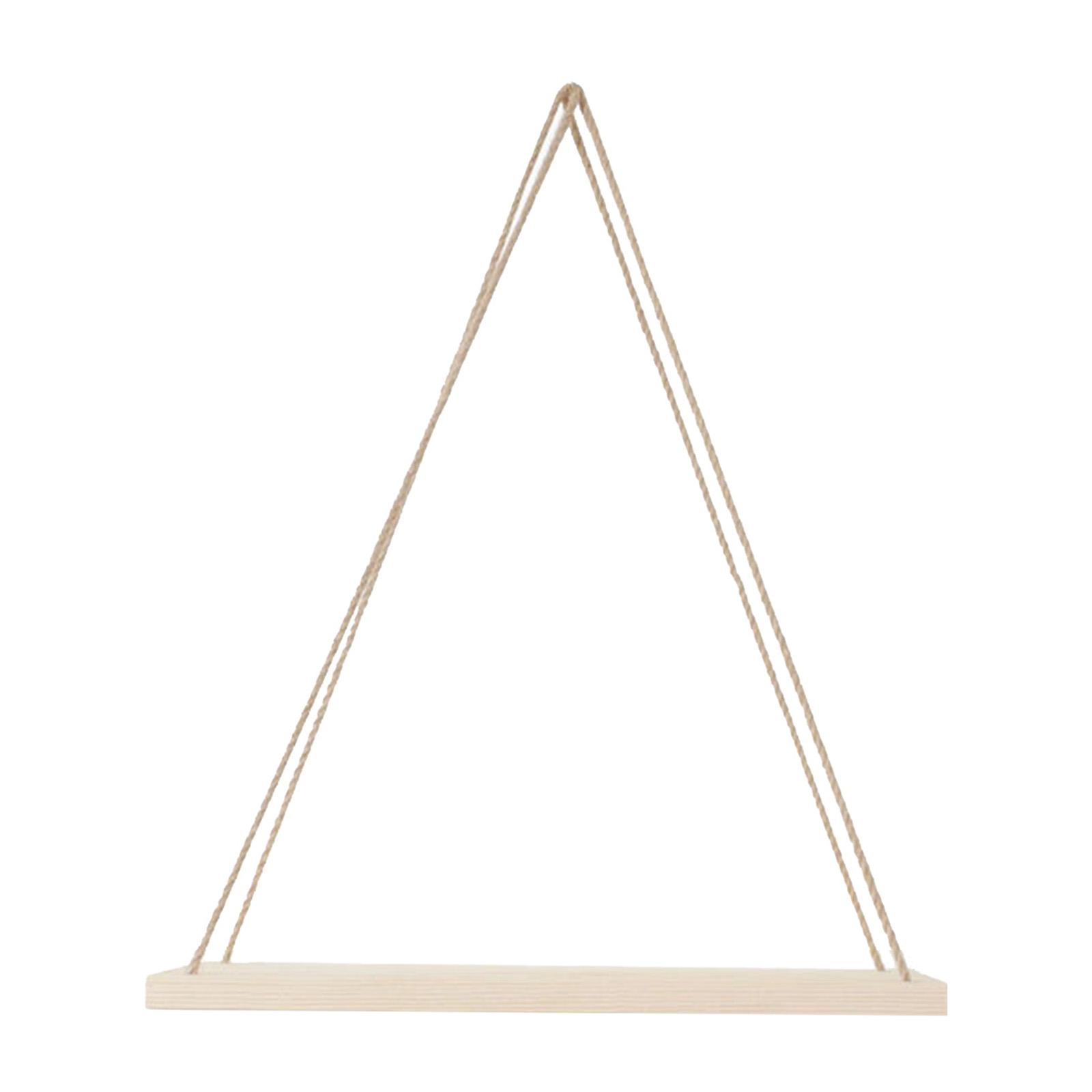 Wood Hanging Wall Floating Shelves Rack Display W / Cord Garden Room - wood S