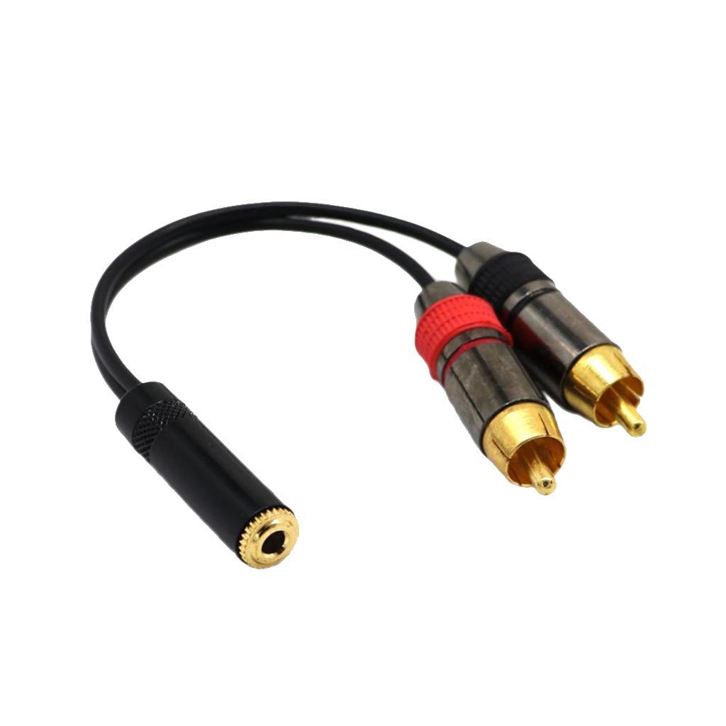 Gold-Plated 3.5mm Female to 2 RCA Male Y Splitter Audio Adapter Cable