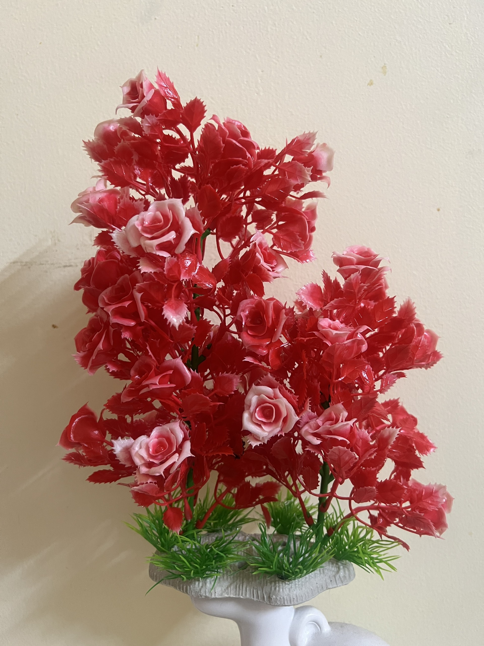 Chọn mẫu ]Bụi Cây nhựa  cao 28 cm trang trí hồ cá, bể cá cảnh.