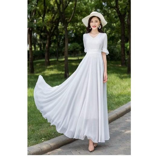 ĐẦM XÒE MAXI TAY LOE CÓ 5 MÀU