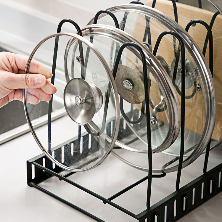 Kệ Đựng Nắp Chảo , Nắp Nồi 5 Tầng Tiện Lợi Giúp Gian Bếp Ngăn Nắp Gọn Gàng - Hàng Chính Hãng