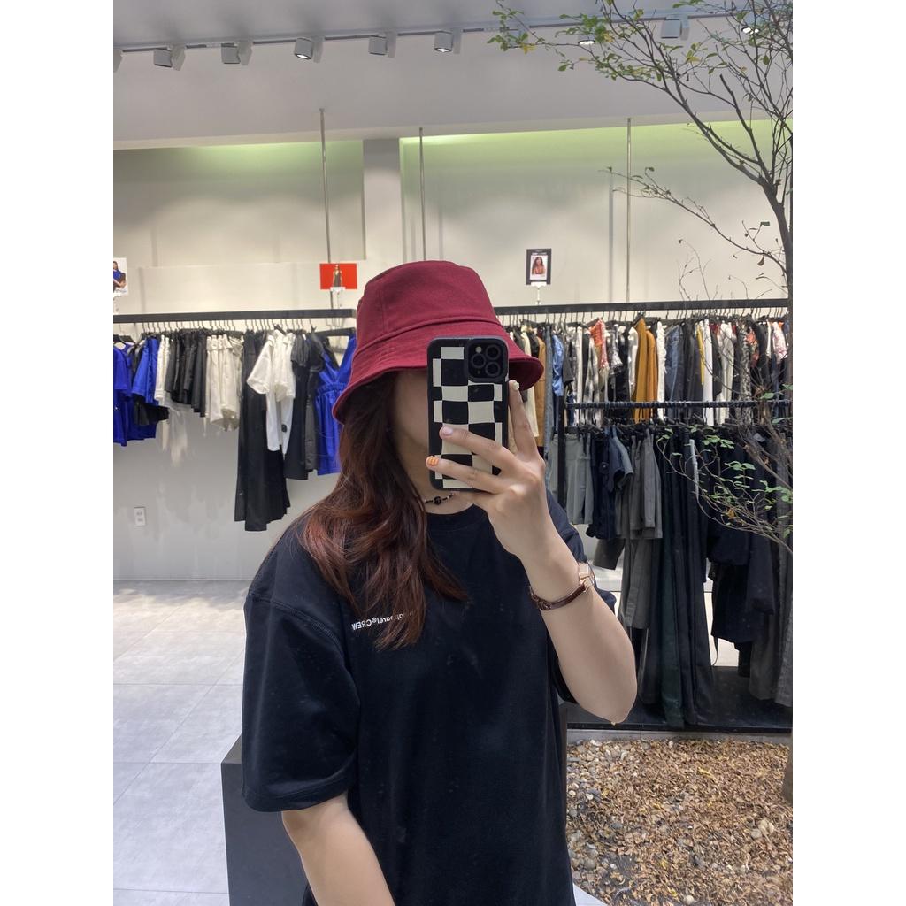 Nón bucket màu đỏ đô, là min - RED BUCKET HAT