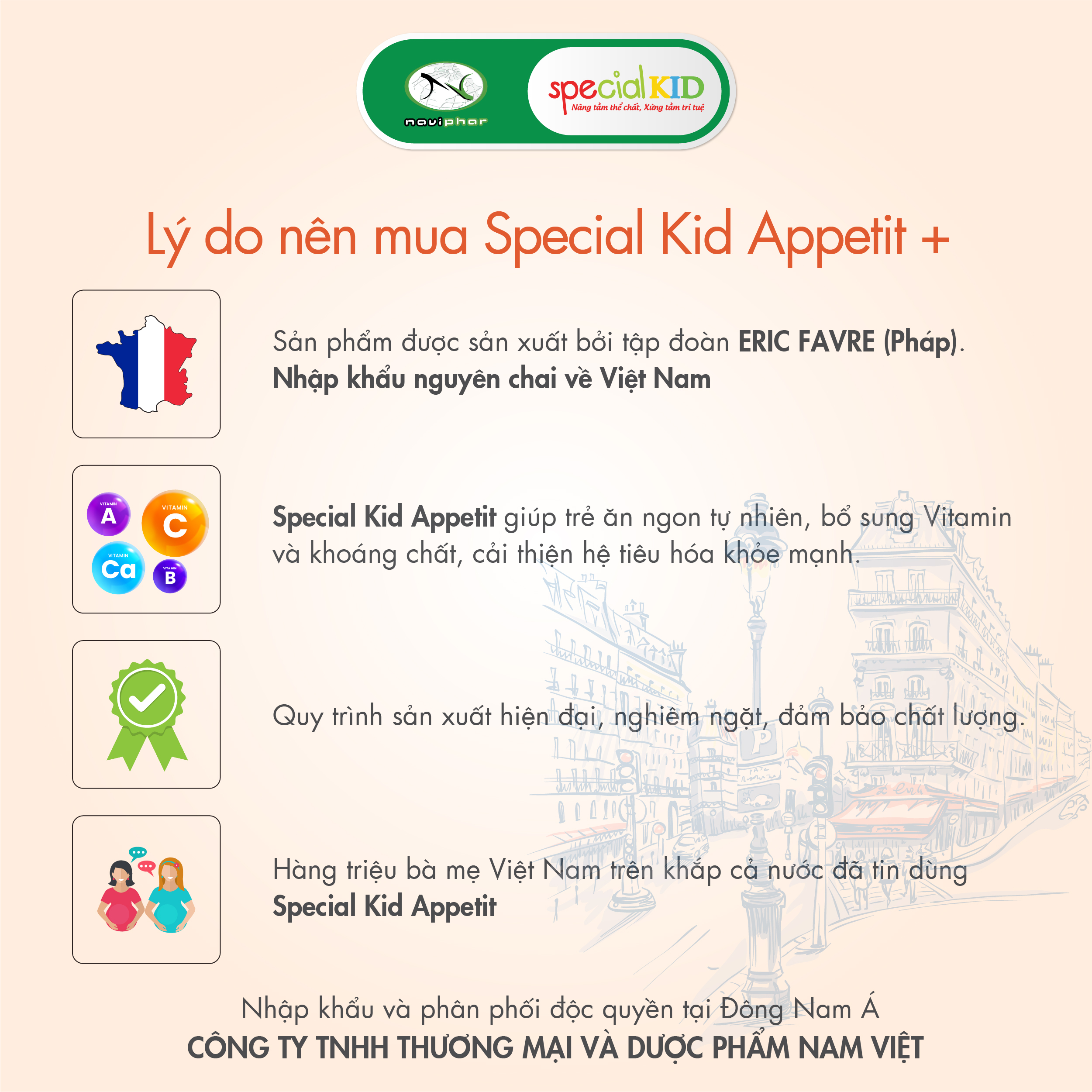 TPBVSK Special Kid Appetit+ Bổ sung các loại Vitamin và Khoáng chất - Hỗ trợ tiêu hóa tốt, giúp bé ăn ngon miệng