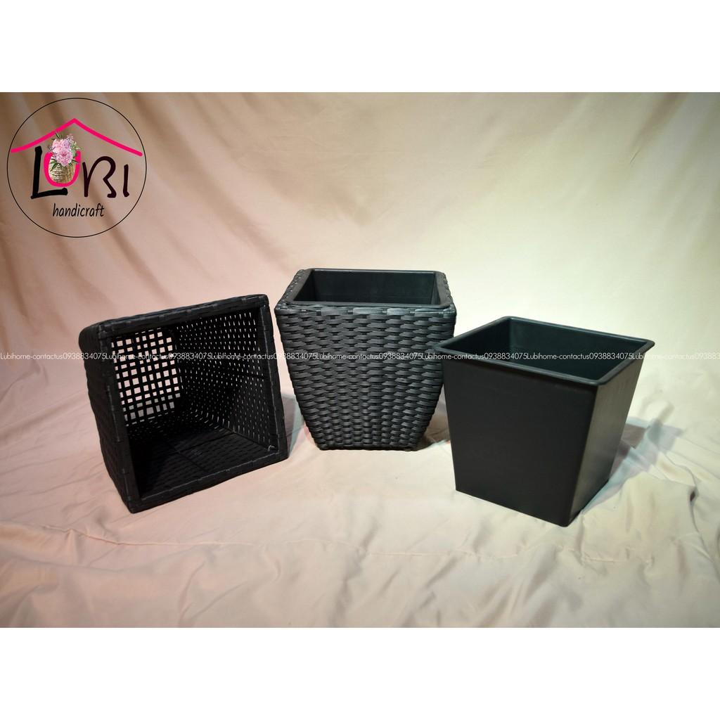 - Chậu trồng cây đan dây nhựa cao cấp - sang trọng, bền đẹp