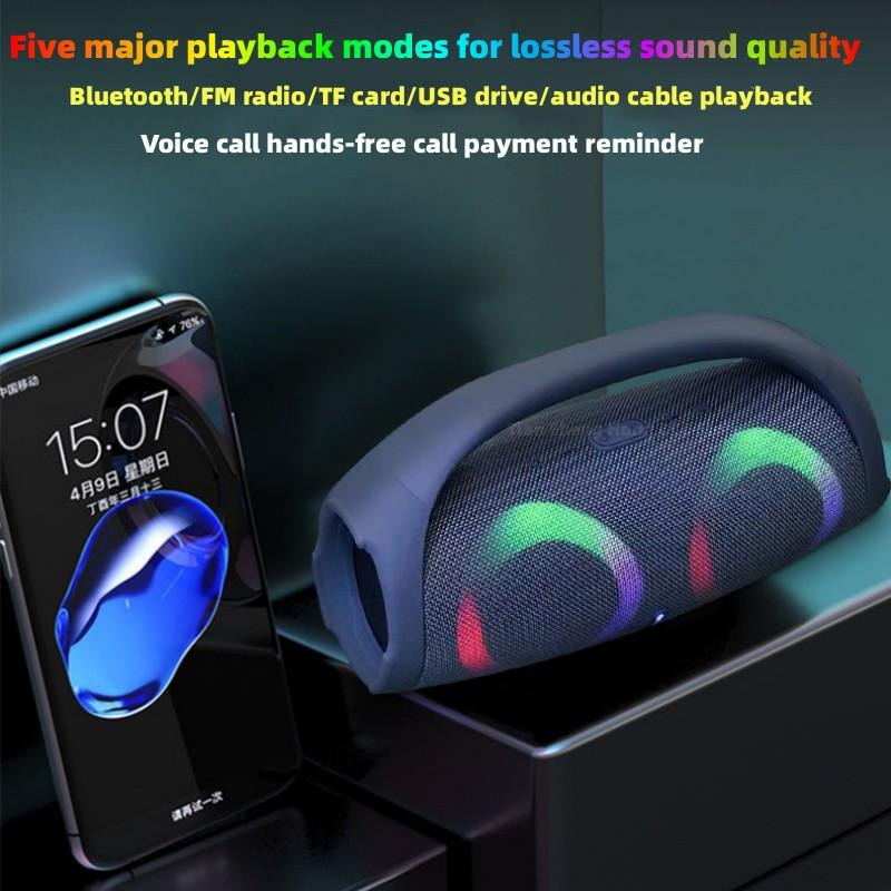 Máy tính để bàn không dây công suất cao 100W Hiệu ứng ánh sáng RGB Hỗ trợ âm thanh cho Bluetooth/AUX/Thẻ TF/Phát lại qua USB/Loa Bluetooth TWS Màu sắc: Đen