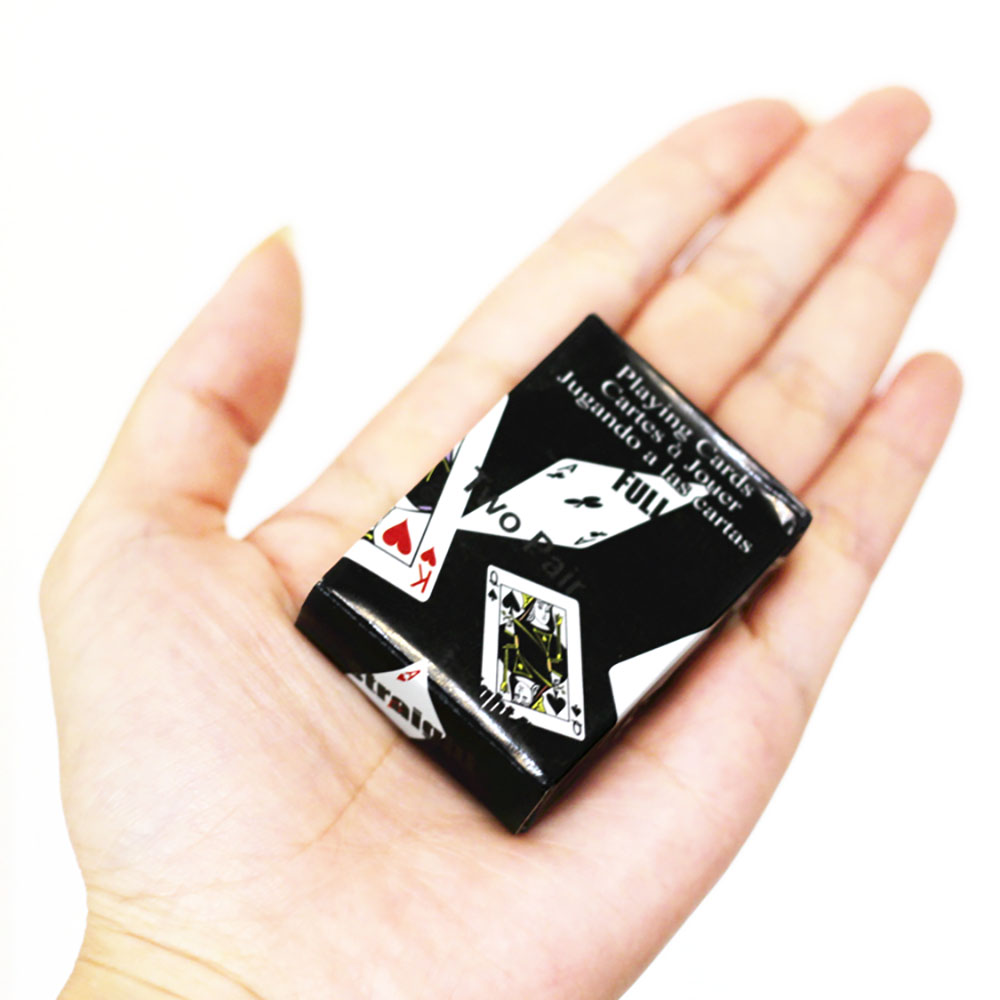 Bộ bài tây mini 52 lá 38x53 mm màu đen chơi bài tiến lên, xì lát ngày tết cực vui nhộn bài poker bản nhỏ xinh
