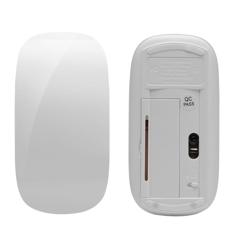 Quang Không Dây Đa Năng Magic Mouse 2.4GHz Chuột Dành Cho Windows Mac OS Trắng
