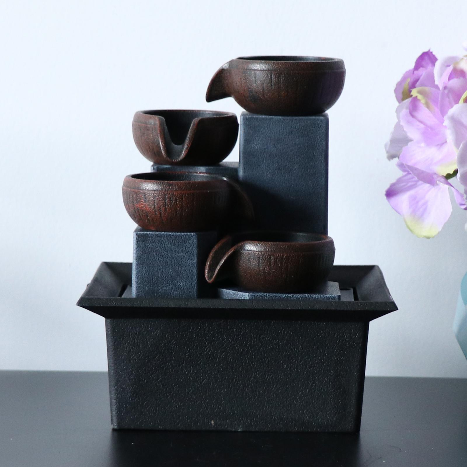 1pc Tabletop Fountain Feng Shui Ornaments Waterfall Small Size Decor Craft