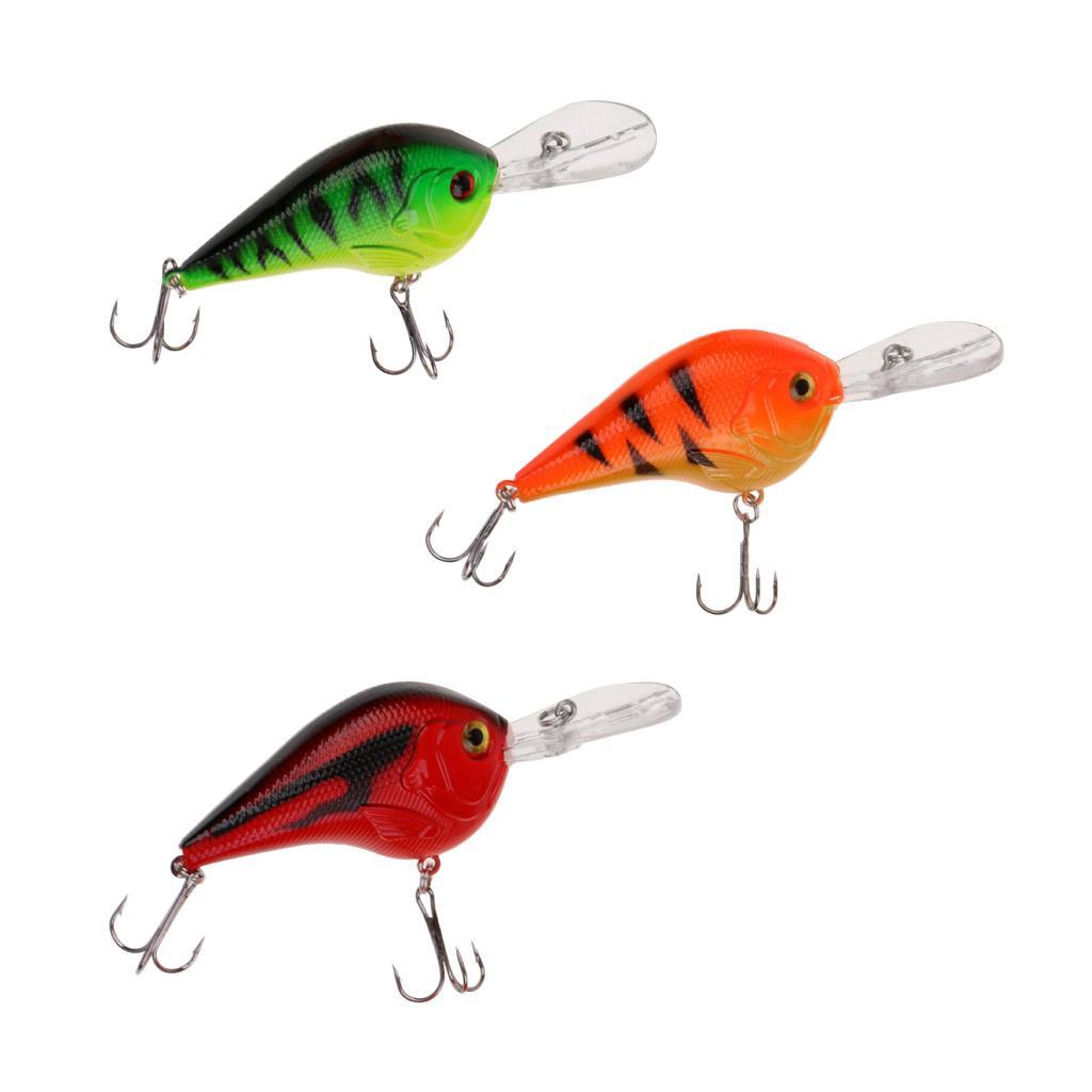3pc Fishing Lures Plastic Hard Bait Minnow Lure with Treble Hook Life-like Swimbait Fishing Bait 3D Fishing Eyes Wobblers Crankbait Vibe Sinking Lure for Bass Trout Walleye Redfish