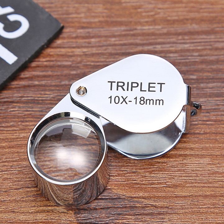 Kính lúp 10x18mm móc khóa cao cấp -