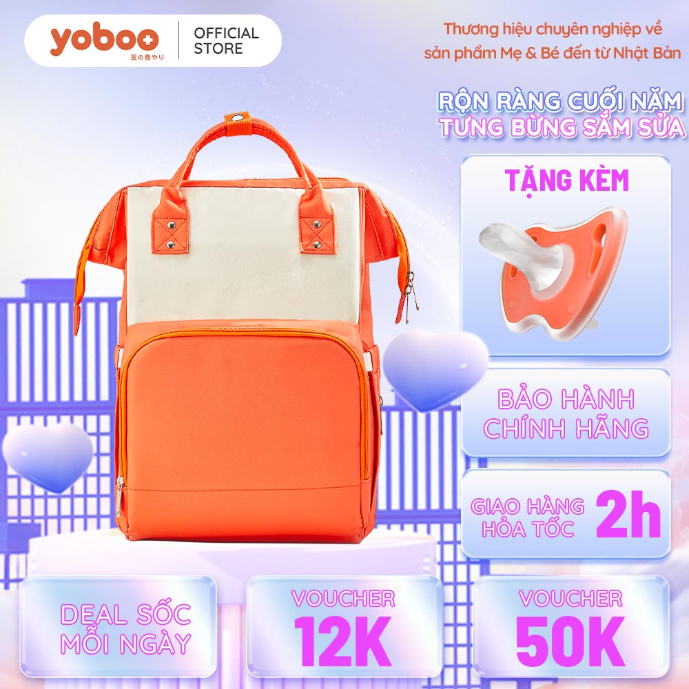 Balo bỉm sữa đa năng cho mẹ và bé Yoboo YB-005 chống thấm nước sức chứa lớn 20L nhiều ngăn chứa đồ - Hàng chính hãng