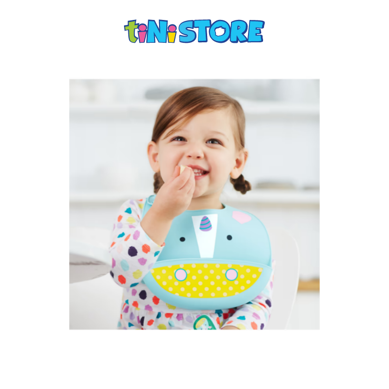 TiNiStore-Yếm ăn dặm silicone Zoo Skip Hop - Unicorn 232204