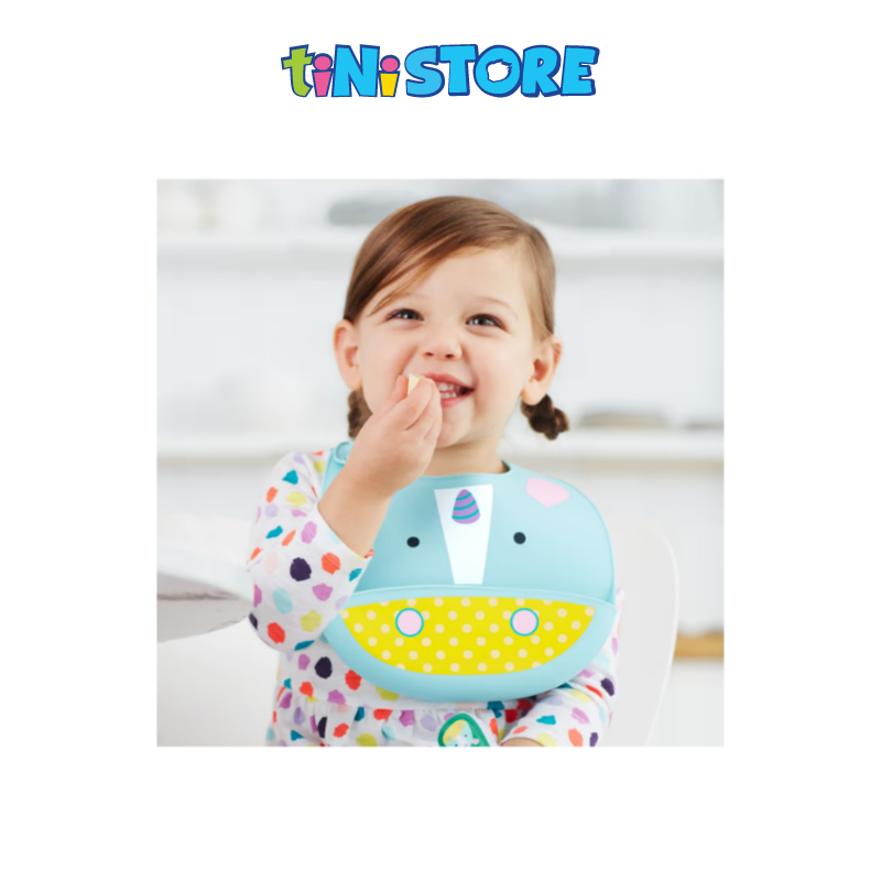 tiNiStore-Yếm ăn dặm silicone Zoo Skip Hop - Unicorn 232204